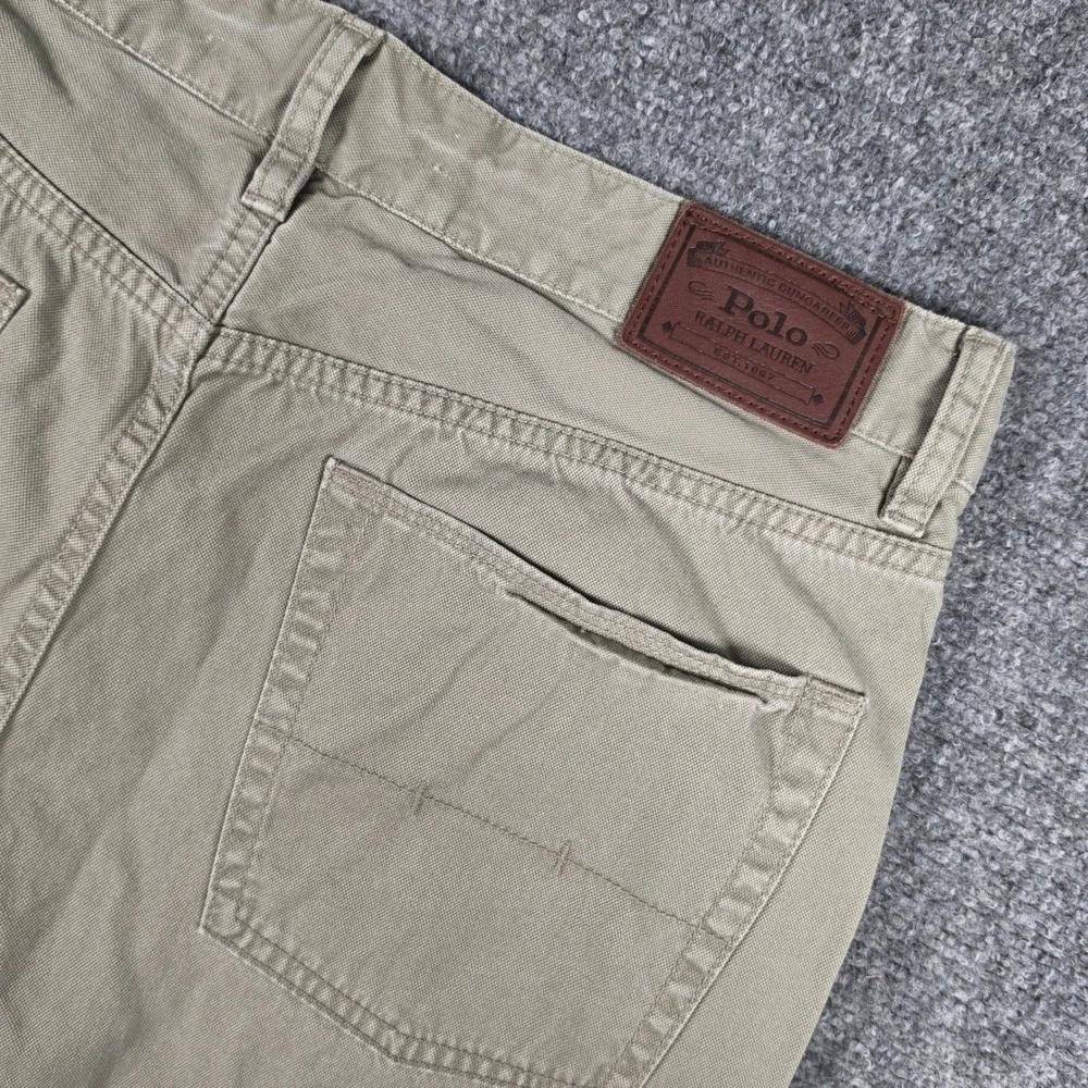 Polo Ralph Lauren Pants Mens‎ Fit 34/27 Tan/Green 34/34 Dungarees Straight Leg